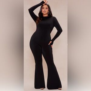 FN Black Long Sleeve Flare Jumpsuit